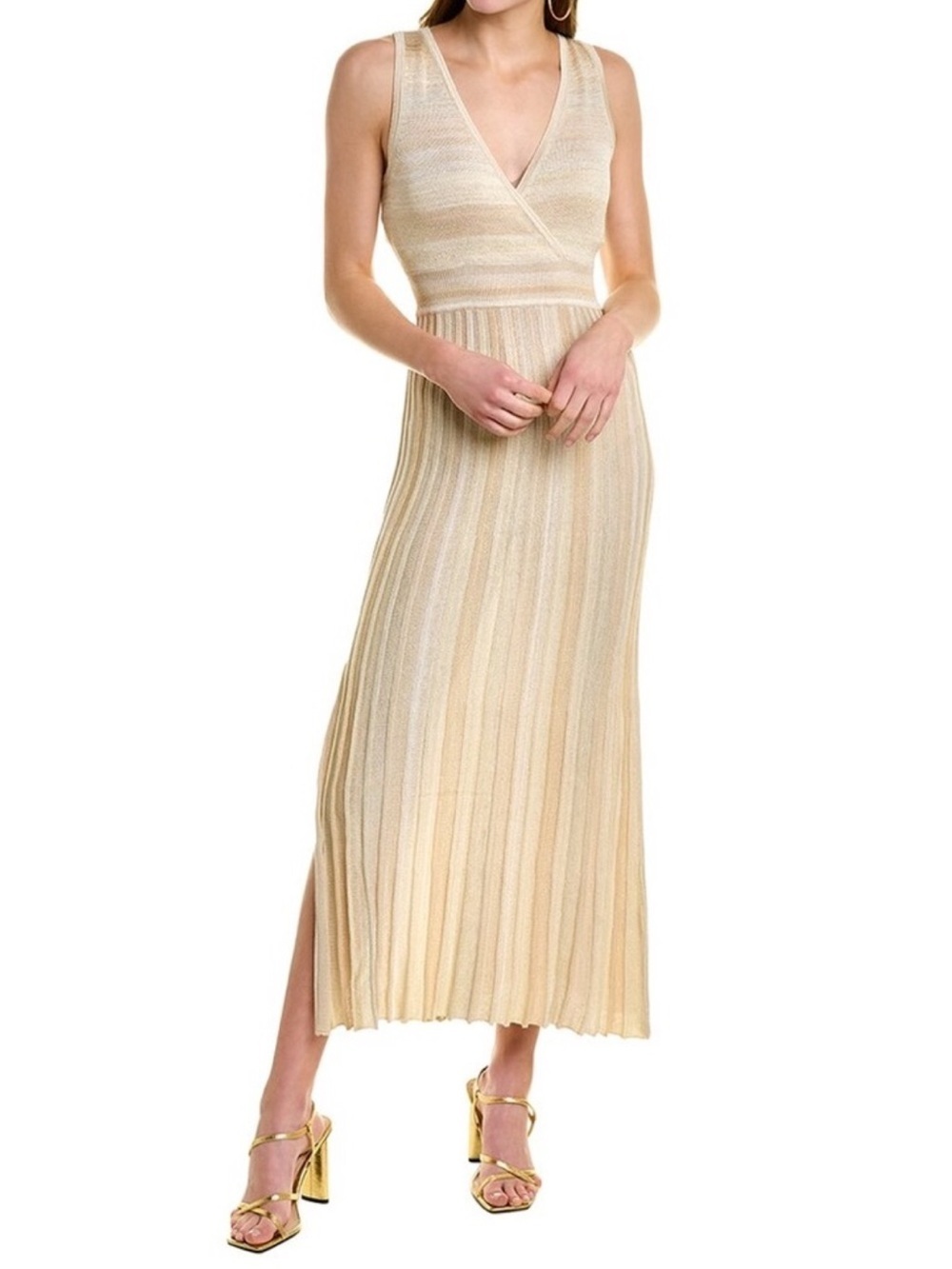 LoveShackFancy Mylene Midi Dress in Gold